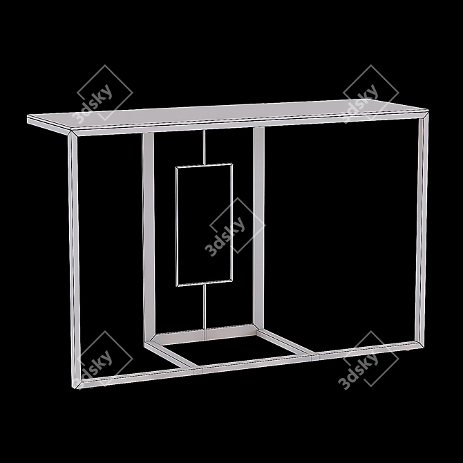 Garda Decor Transparent Glass and Chrome Console 3D model image 2