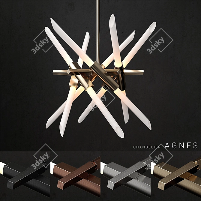 Agnes 12-Light Chandelier: Modern Elegance for Any Room 3D model image 1