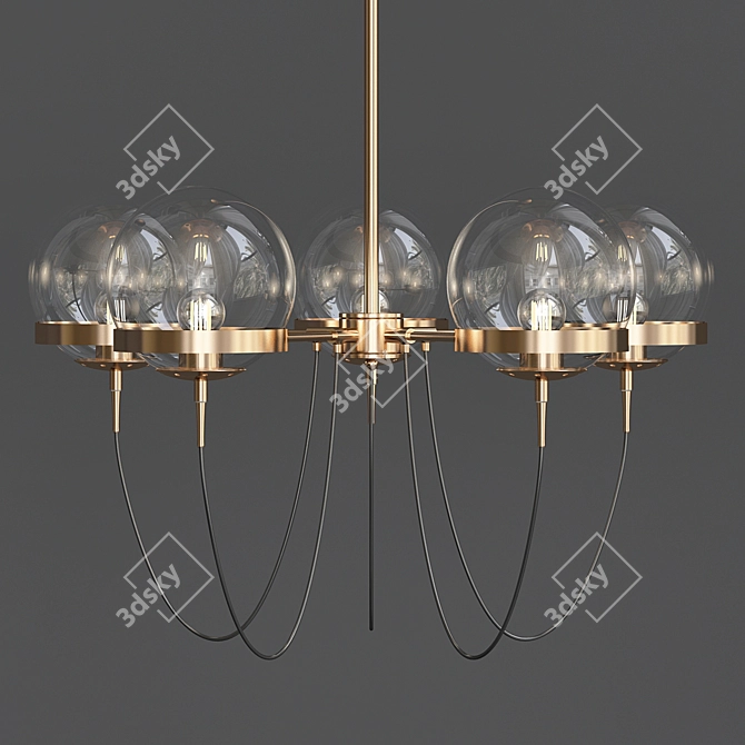 Lilly Loft Glass and Metal Chandelier 3D model image 1