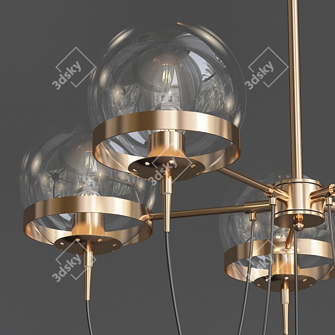 Lilly Loft Glass and Metal Chandelier 3D model image 2