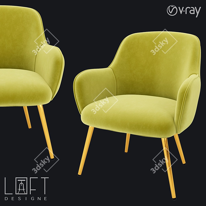 Stylish LoftDesign Armchair 3D model image 1