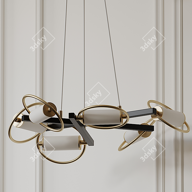 Luxurious Golden Jersey Chandelier 3D model image 1