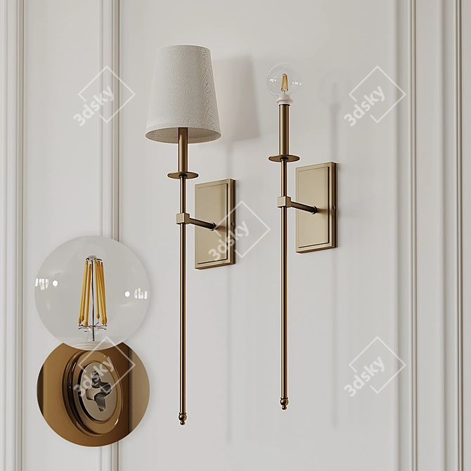 Tyrone Wallchiere Sconce: Elegant and Illuminating 3D model image 2