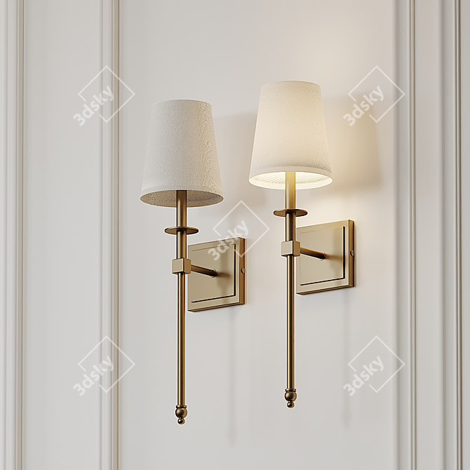 Tyrone Wallchiere Sconce: Elegant and Illuminating 3D model image 3