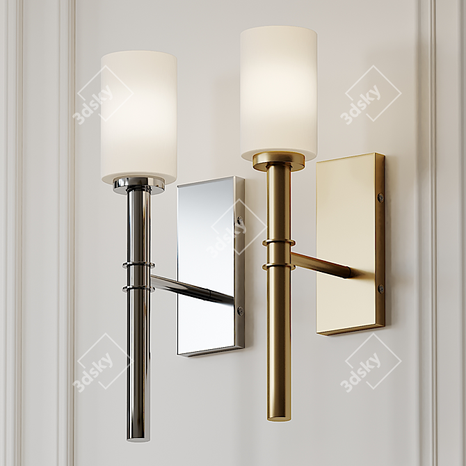 Darrell 1-Light Wall Sconce: Modern Elegance for Any Space 3D model image 1