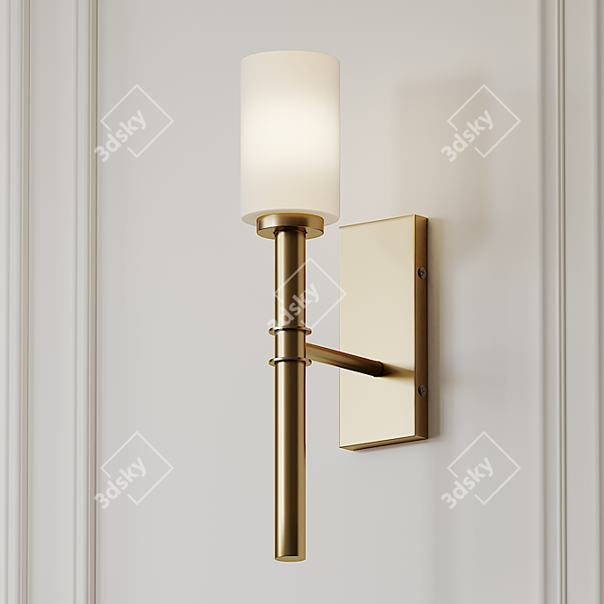 Darrell 1-Light Wall Sconce: Modern Elegance for Any Space 3D model image 2