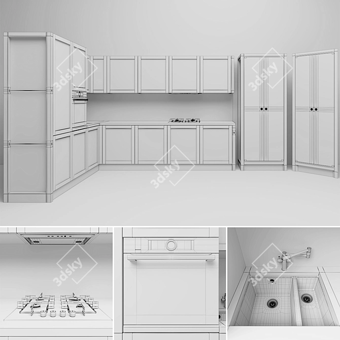 GD Arredamenti Legno Vivo Kitchen 3D model image 2