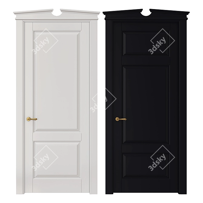 Elegant Classic Interior Doors 3D model image 1