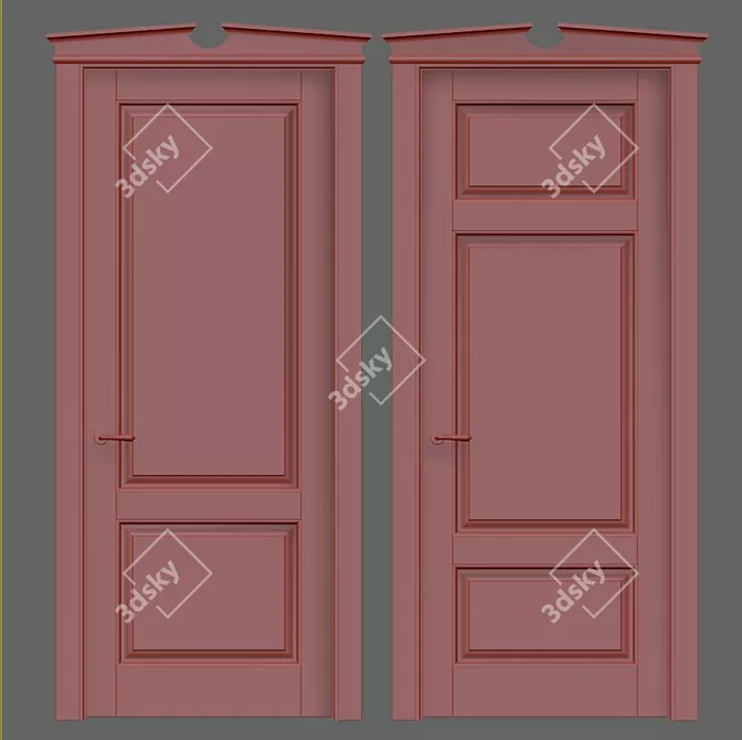 Elegant Classic Interior Doors 3D model image 2