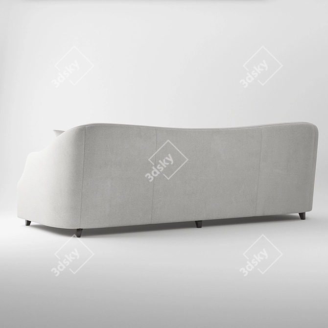 Elegant Dove Grey Velvet Sofa 3D model image 3