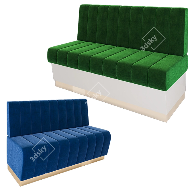 Title: Modern Cafe Sofa Set 3D model image 1