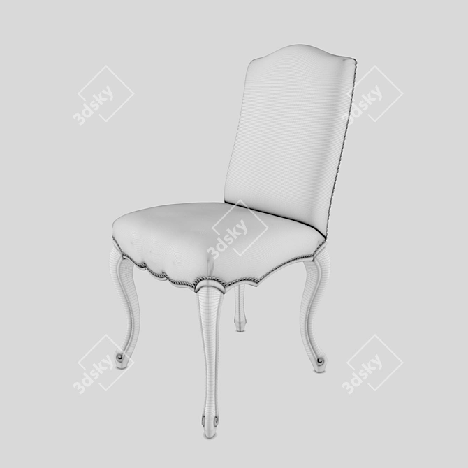 Elegant Golden Velvet Chair 3D model image 2