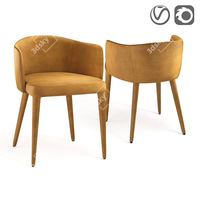 Velvet Armchair Bristol: Elegant & Comfortable 3D model image 1