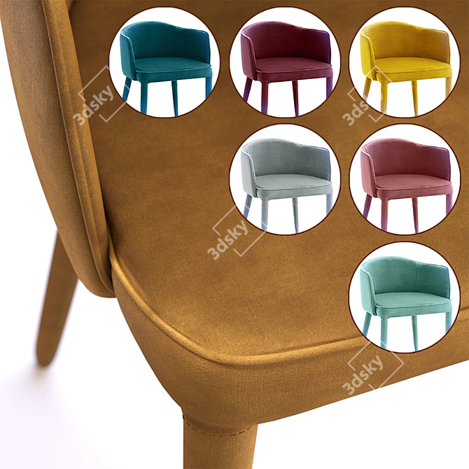 Velvet Armchair Bristol: Elegant & Comfortable 3D model image 2