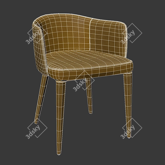 Velvet Armchair Bristol: Elegant & Comfortable 3D model image 3