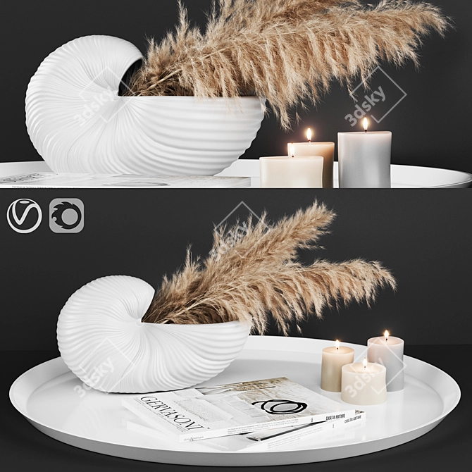 Title: Artificial Pampas Flower - Elegant Table Decoration 3D model image 1