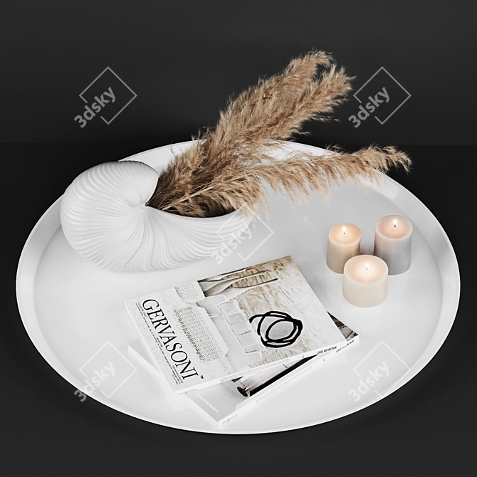 Title: Artificial Pampas Flower - Elegant Table Decoration 3D model image 2