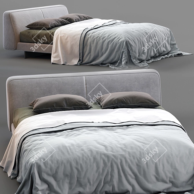 Modern Alivar Bed FENG: Elegant and Stylish 3D model image 2