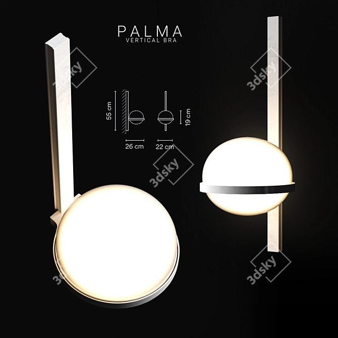 Title: Modern Wall Light: Vibia Palma 3710 3D model image 1