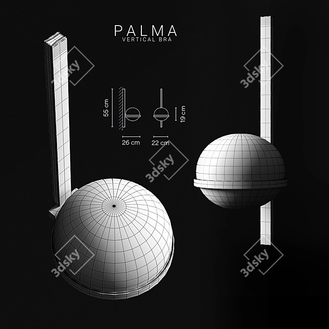 Title: Modern Wall Light: Vibia Palma 3710 3D model image 2