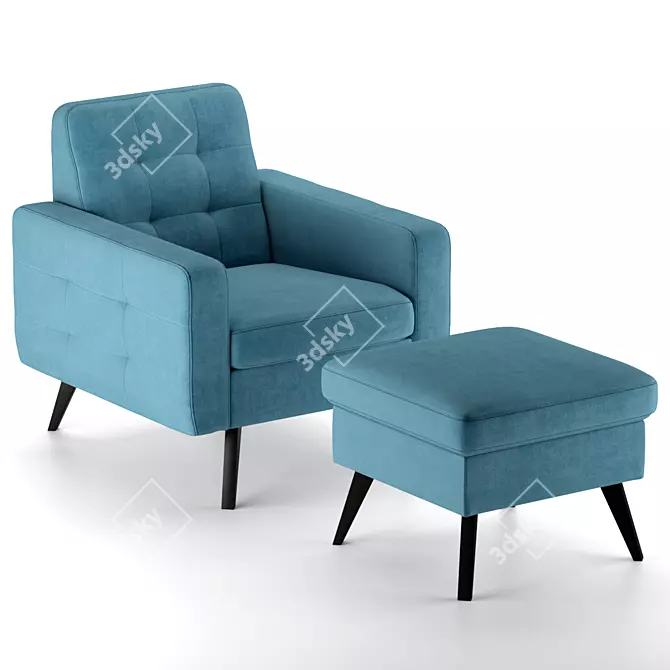 Cozy California Armchair: Stylish, Comfortable, and Compact 3D model image 1