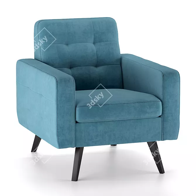 Cozy California Armchair: Stylish, Comfortable, and Compact 3D model image 2