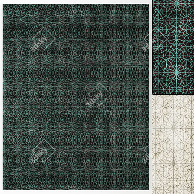 Arabian Geometric Rug - 2200x2800mm 3D model image 2