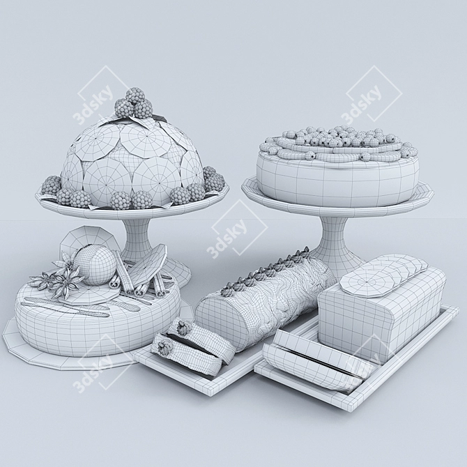 Delicious Orange Cake Collection 3D model image 3