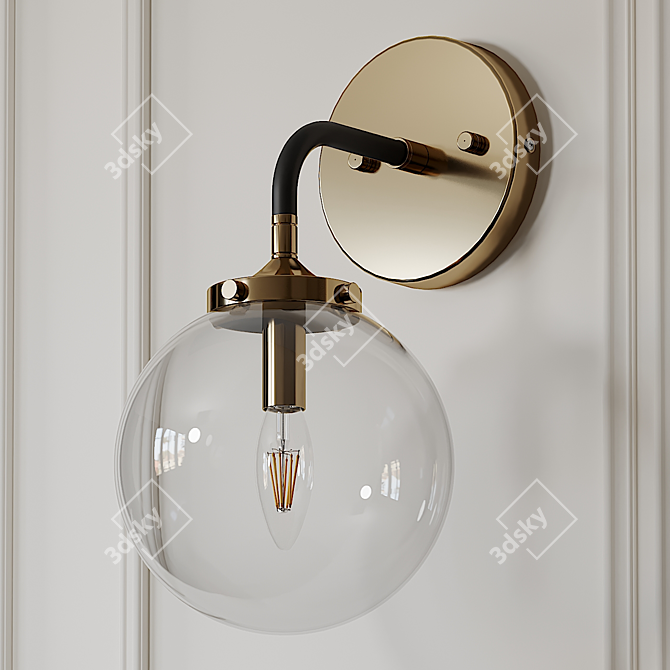 Shontelle 1-Light Sconce: Modern Rustic Elegance 3D model image 1