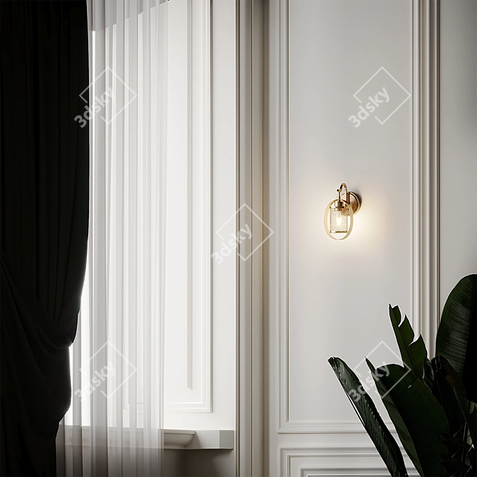 Sleek Salyers Sconce: Modern Lighting 3D model image 3