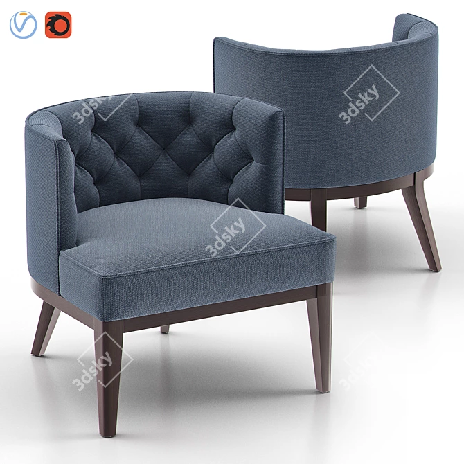 Sophisticated GRAYSON Tufted Chair 3D model image 1