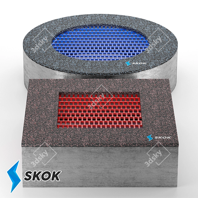 Skok Square Trampolines: Built-in Fun for Everyone! 3D model image 3