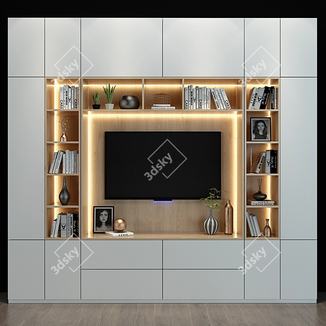 Modern TV Shelf 65 3D model image 1