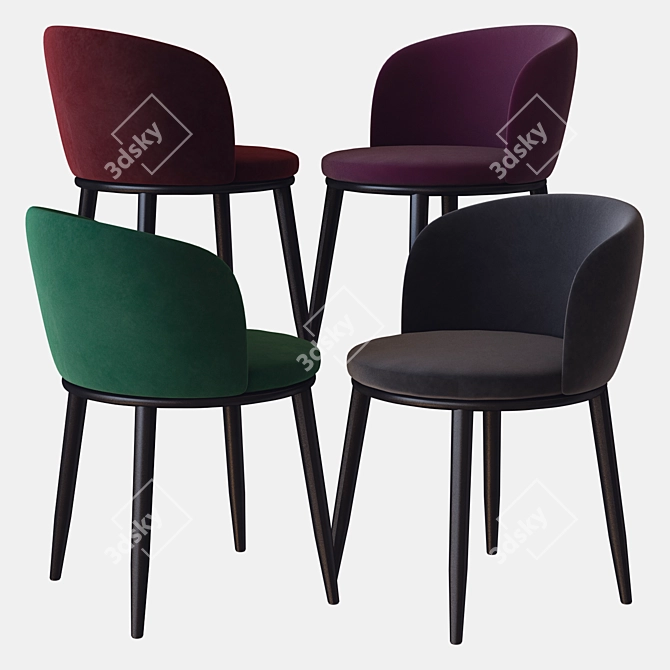 Elegant Filmore Dining Chair 3D model image 1