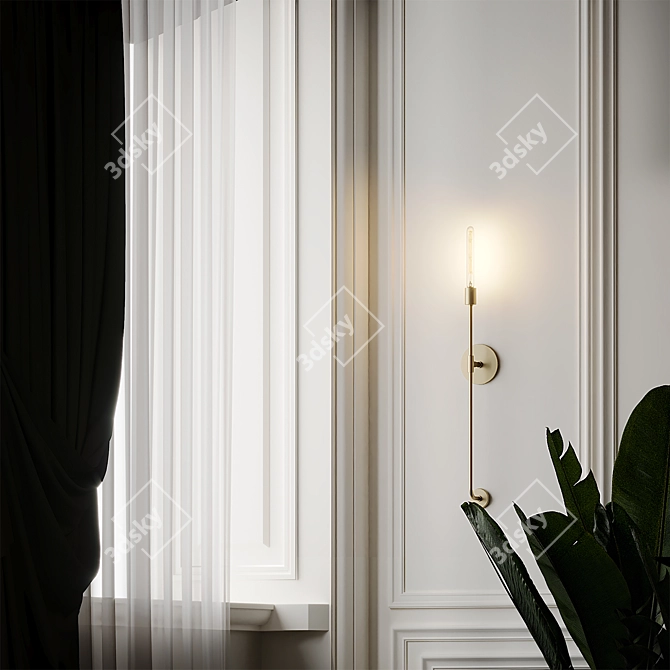 Elegant Wooding Wallchiere - Orren Ellis 3D model image 3