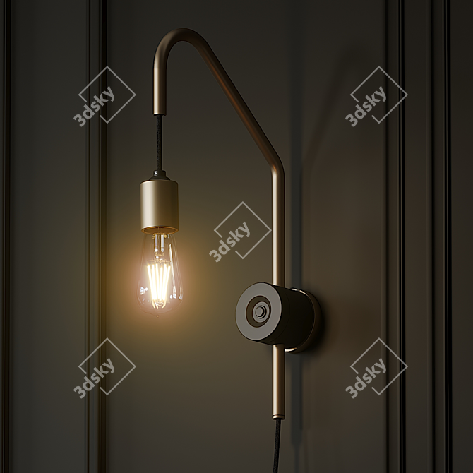 Modern Kunkle Wall Sconce: Stylish Illumination 3D model image 2