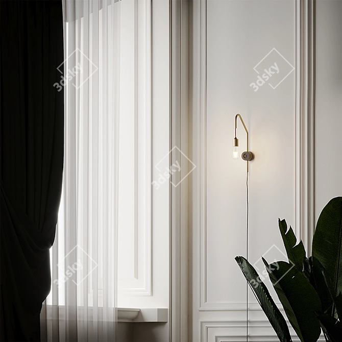 Modern Kunkle Wall Sconce: Stylish Illumination 3D model image 4