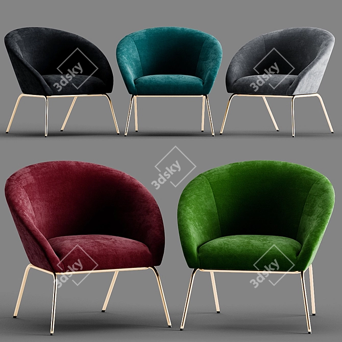 Comfy Fabric Armchair: Modern Design 3D model image 1