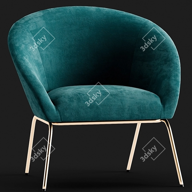 Comfy Fabric Armchair: Modern Design 3D model image 2
