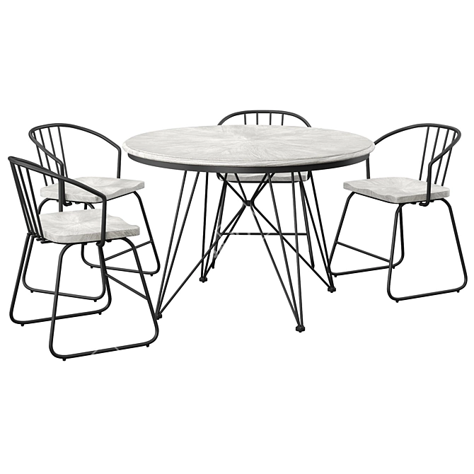 Elegant Timmins Dining Set 3D model image 2