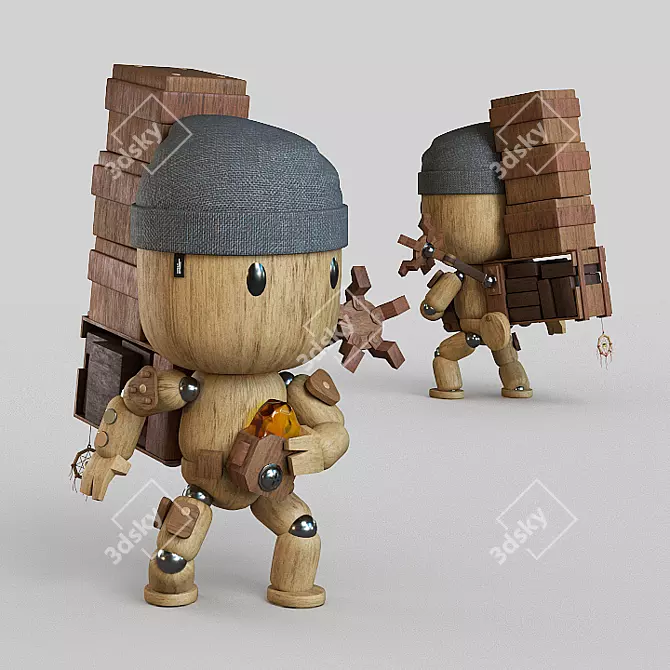 StrandFig: Wooden Action Figurine - DeadStranding 3D model image 1