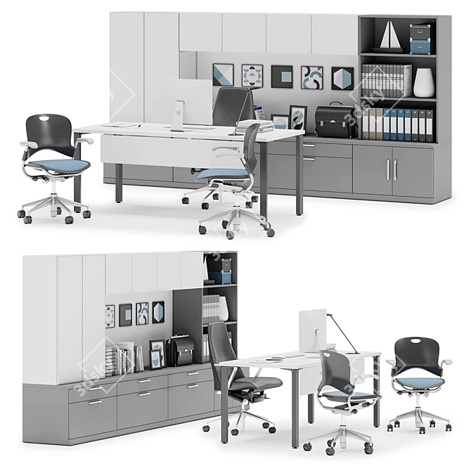 Herman Miller Canvas Office Workstation 3D model image 1