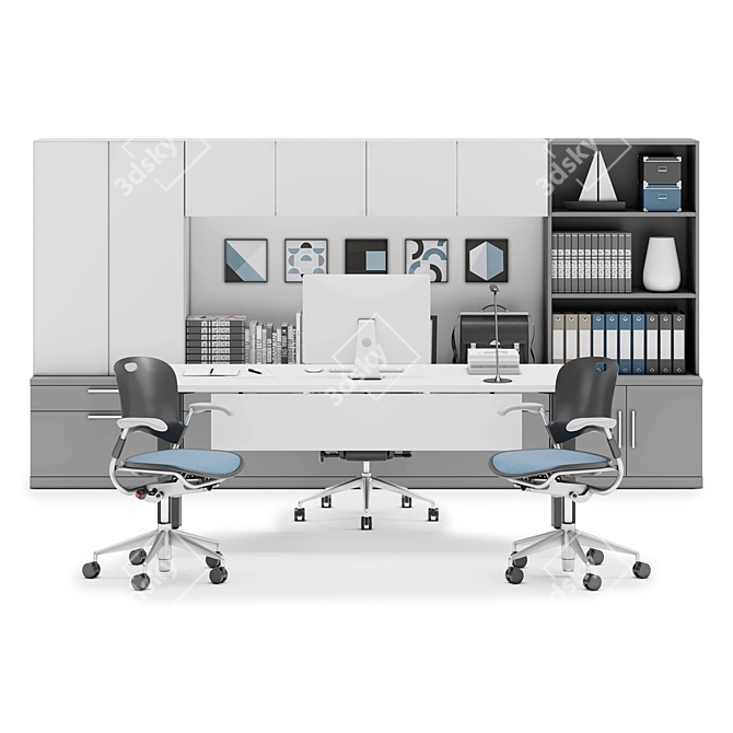 Herman Miller Canvas Office Workstation 3D model image 2