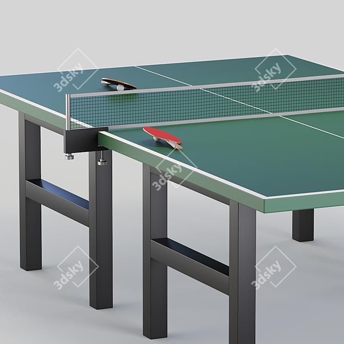 Olympic-Size Table Tennis Set 3D model image 2