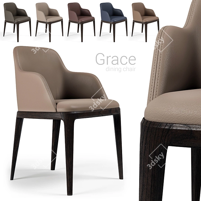 Poliform Grace 2 Chair - Elegant and Versatile 3D model image 1