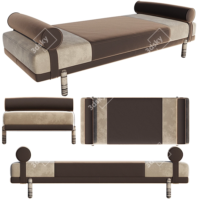 Convertible Daybed: Stylish Seating Solution 3D model image 2