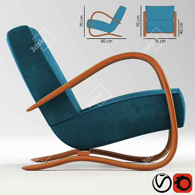 Modern 3D Armchair: Vray & Corona Render 3D model image 2