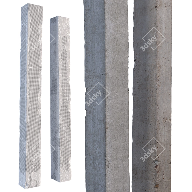 Modern Concrete Columns 3D model image 2