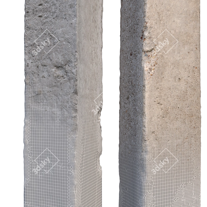 Modern Concrete Columns 3D model image 3