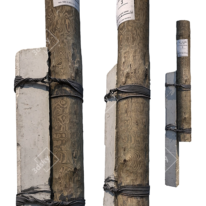 Stylish Concrete Pillar 3D model image 2